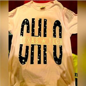 Texas Tech CHIO T-Shirt comfort colors medium pink short sleeve chi omega